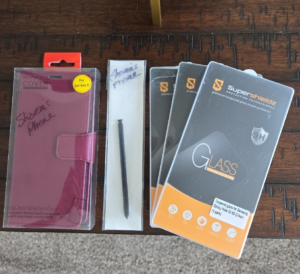Purple Phone Wallet Case and Screen Protectors for SAMSUNG GALAXY NOTE 20